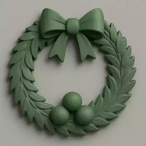 Christmas Wreath  3D Printable Holiday Decoration