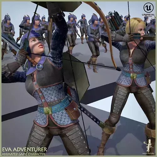 Eva Adventurer Unreal Asset Low-poly 3D model