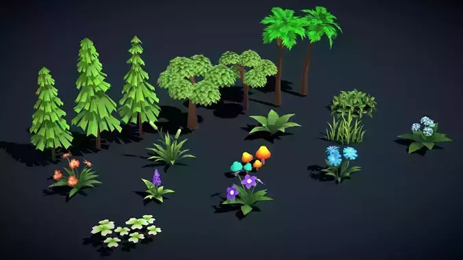 Stylized Low Poly Nature Pack Game Ready Environment Assets