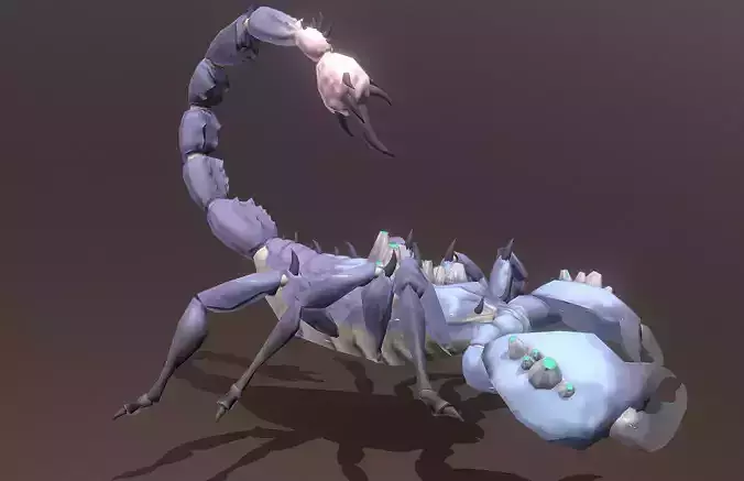 Cyborg Blue Scorpion Running FbX Png