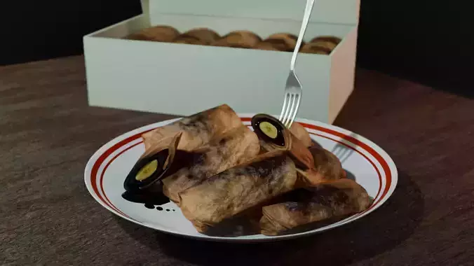 Pisang Cokelat 3D model 5