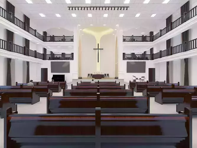 church Low-poly 3D model