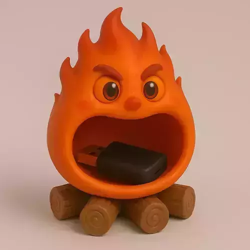 Fiery Flame Desk Organizer