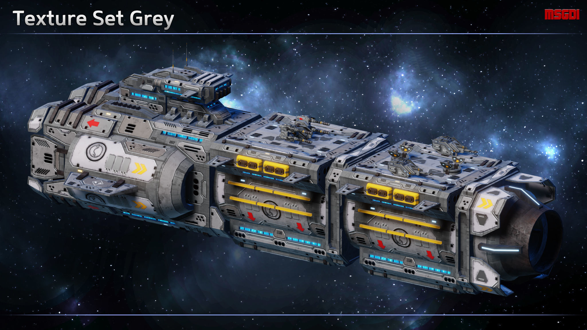 Spaceship Frigate Rhino Low-poly 3D model_9