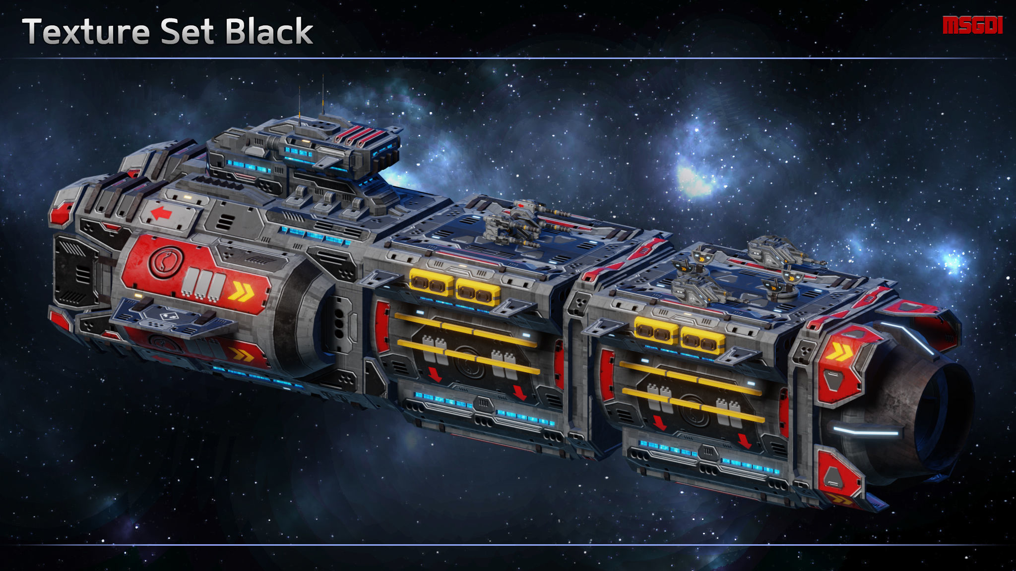 Spaceship Frigate Rhino Low-poly 3D model_6