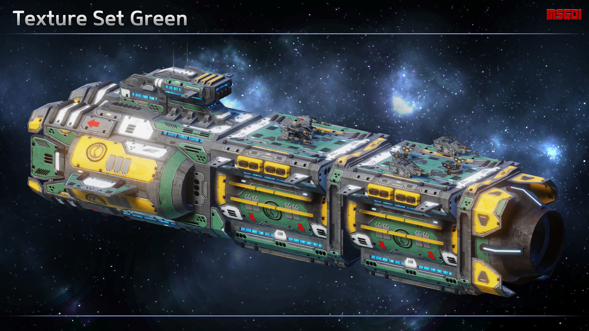 Spaceship Frigate Rhino Low-poly 3D model_8