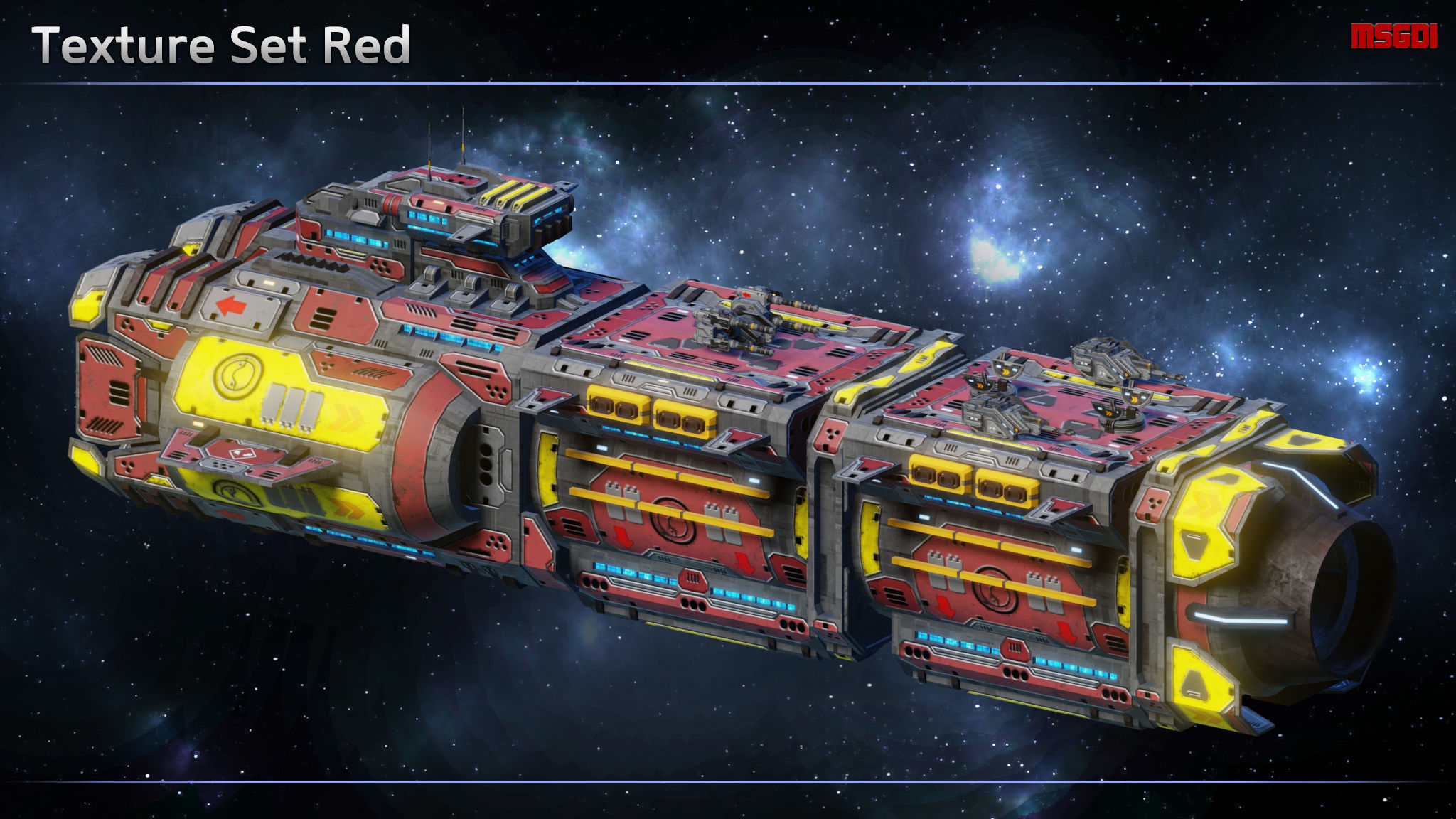 Spaceship Frigate Rhino Low-poly 3D model_10