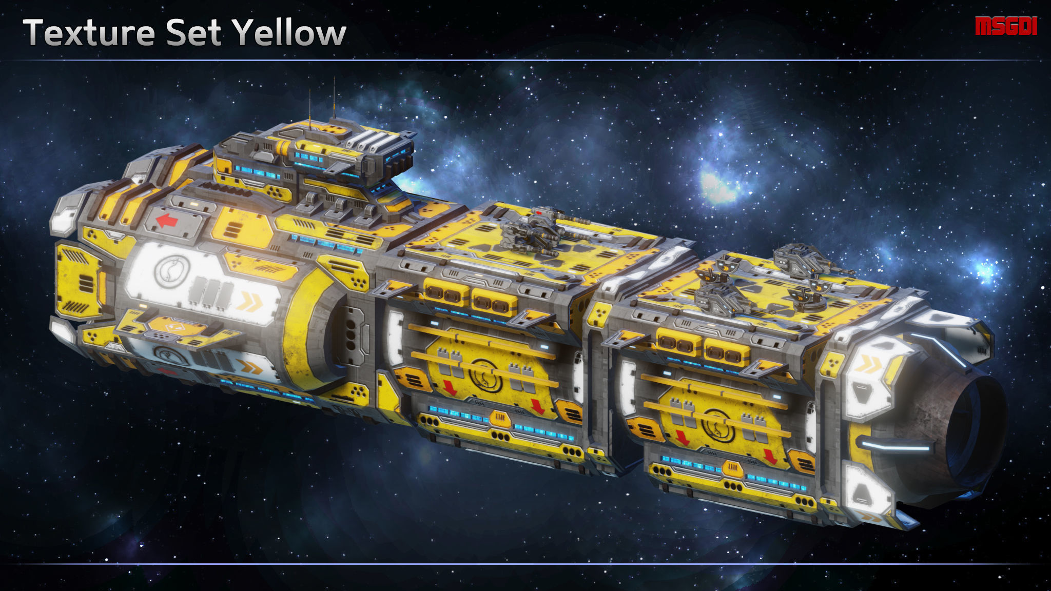 Spaceship Frigate Rhino Low-poly 3D model_12