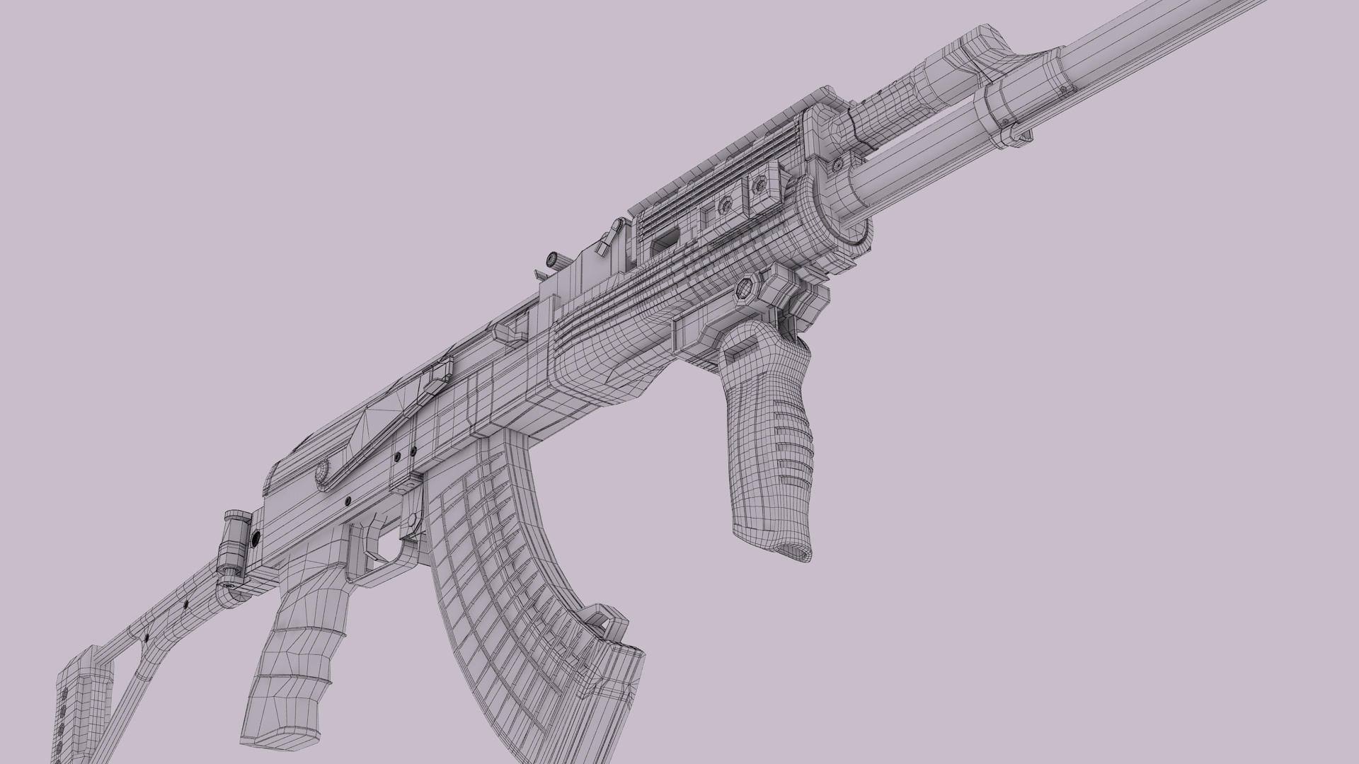 AK-47 Kalashnikov Tactical High Detailed 3D model_13