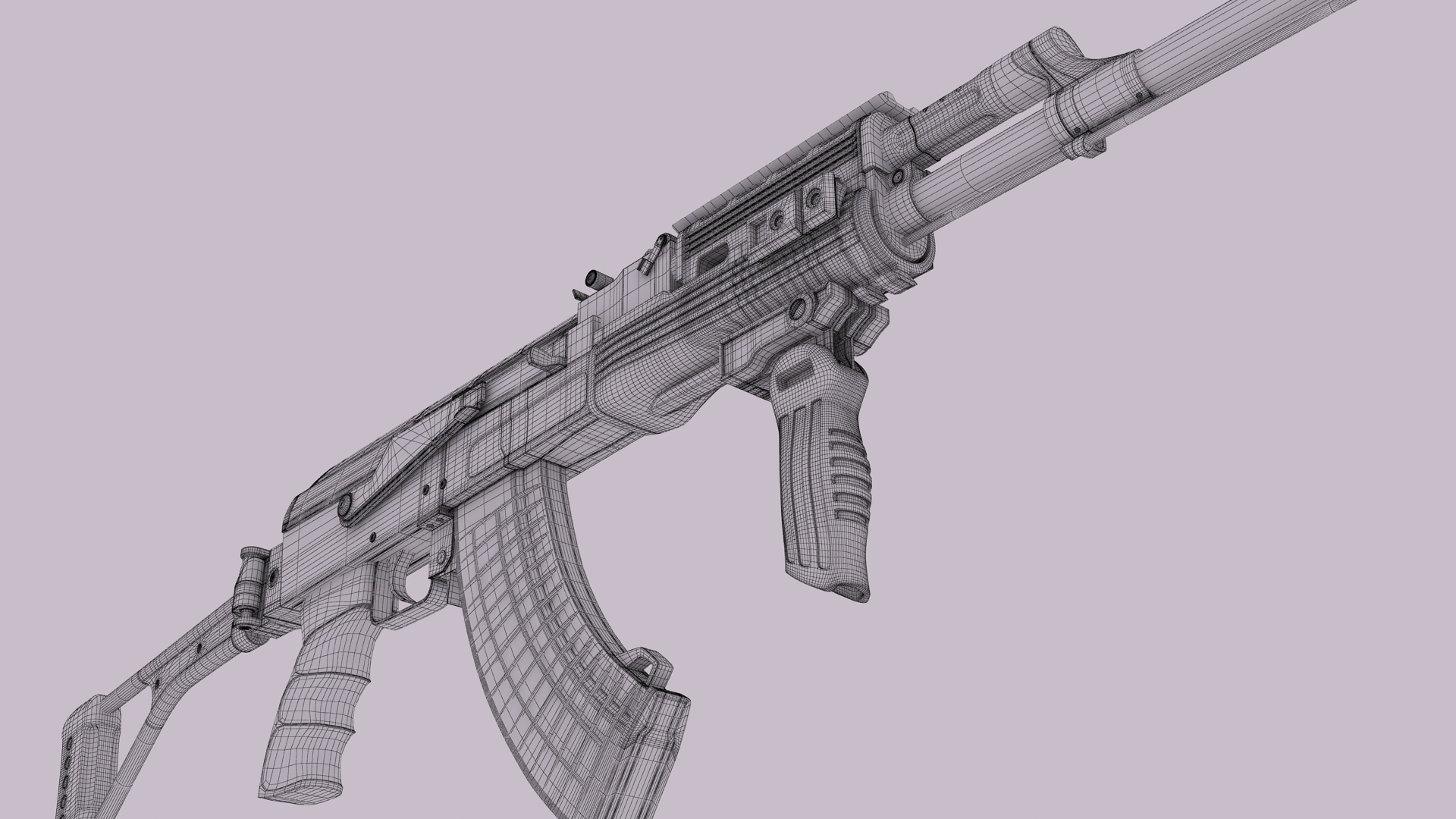 AK-47 Kalashnikov Tactical High Detailed 3D model_17