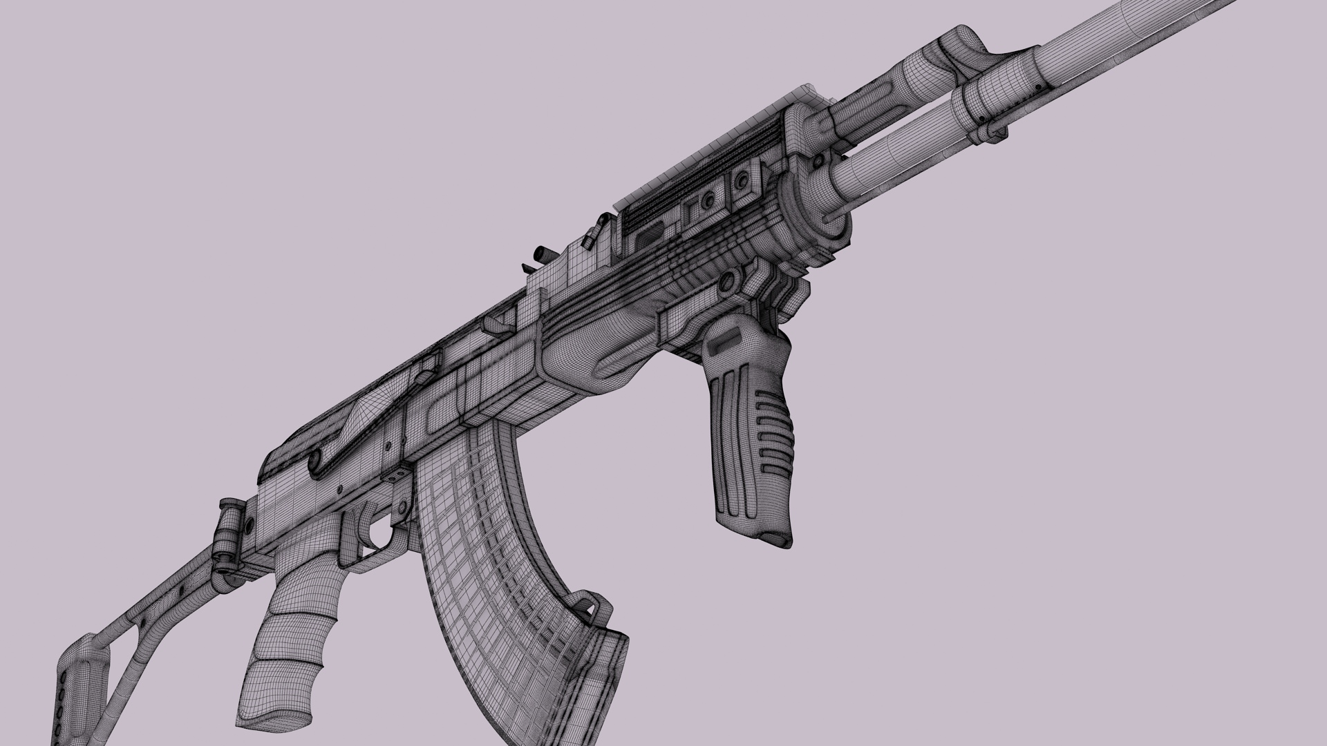 AK-47 Kalashnikov Tactical High Detailed 3D model_21