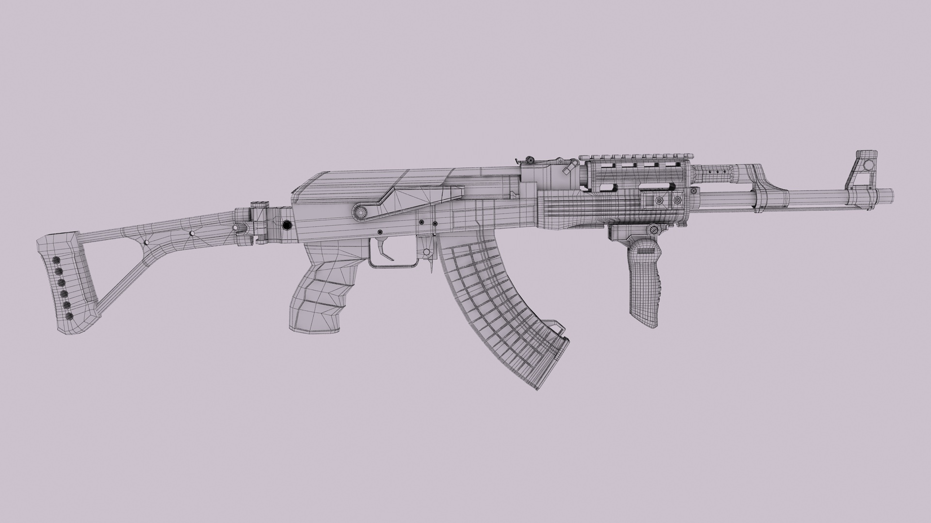 AK-47 Kalashnikov Tactical High Detailed 3D model_14
