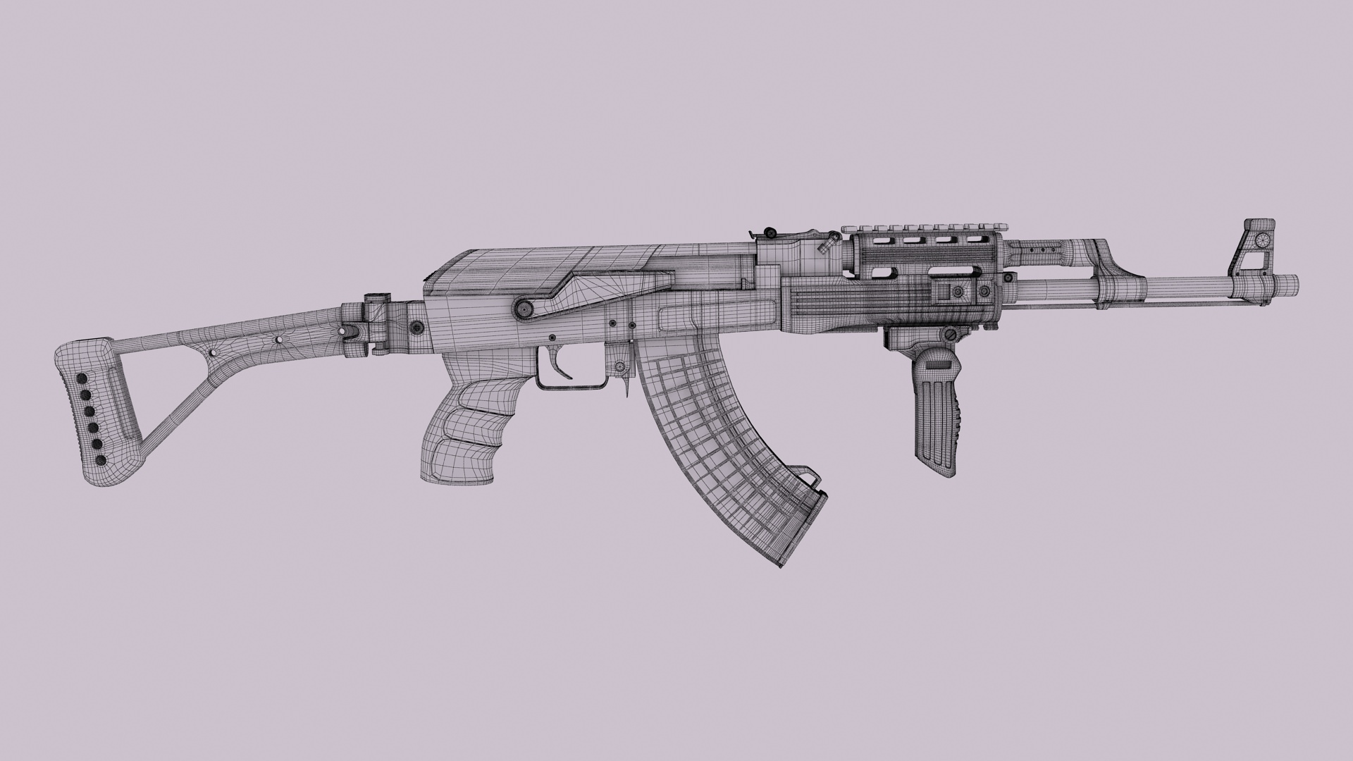 AK-47 Kalashnikov Tactical High Detailed 3D model_16