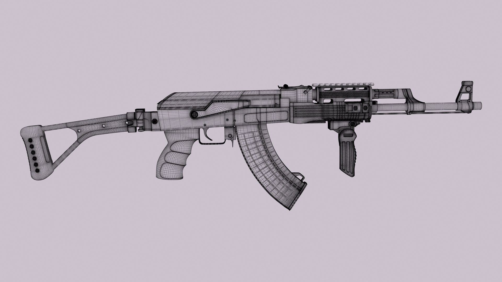 AK-47 Kalashnikov Tactical High Detailed 3D model_19