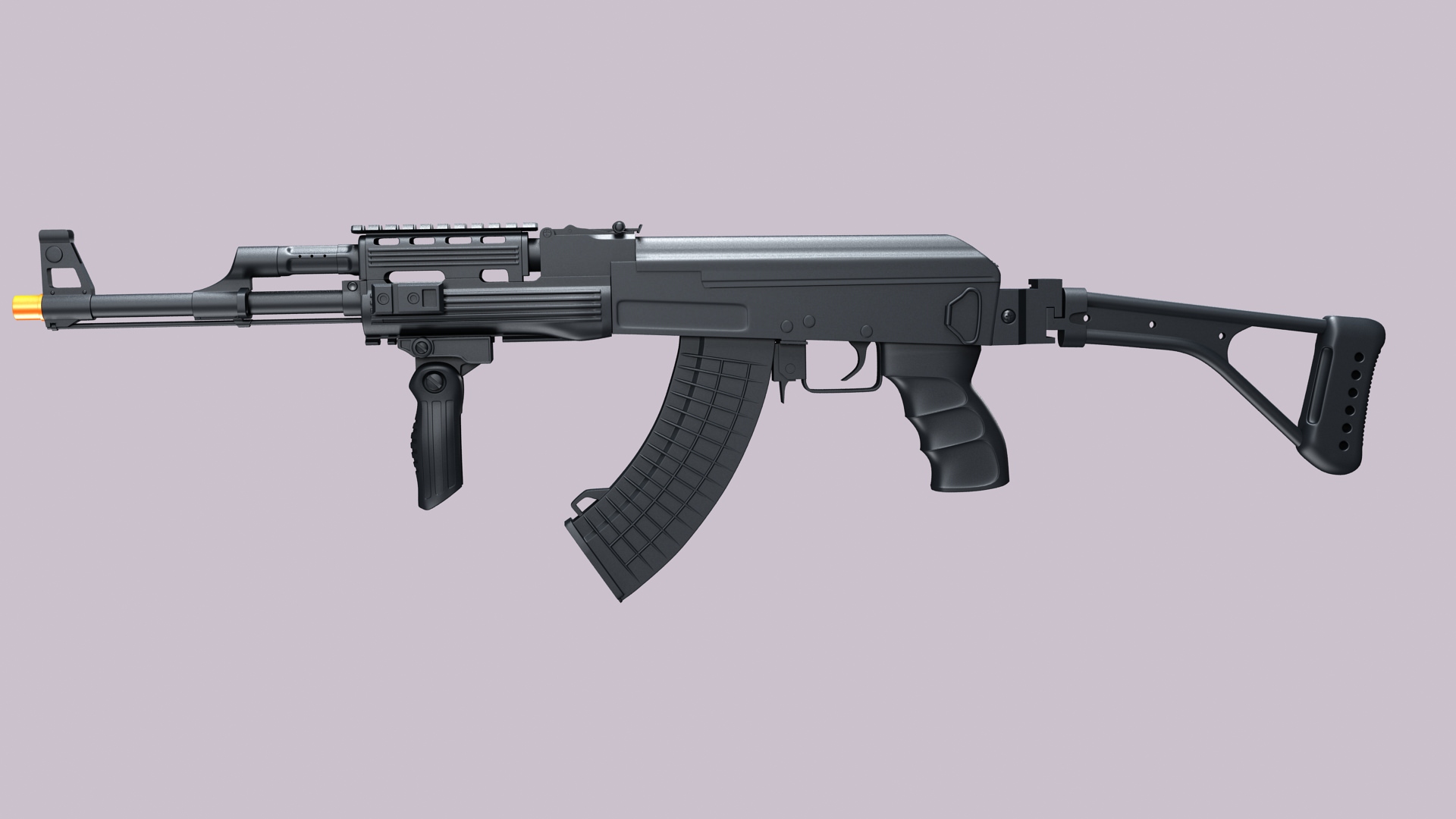 AK-47 Kalashnikov Tactical High Detailed 3D model_4
