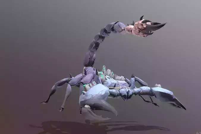 Cyborg Blue Scorpion Threat Roar Fbx Png