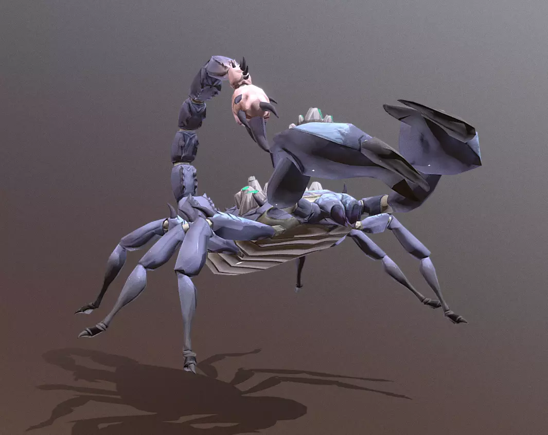 Cyborg Blue Scorpion Triple Attack fbx png 3D model_0