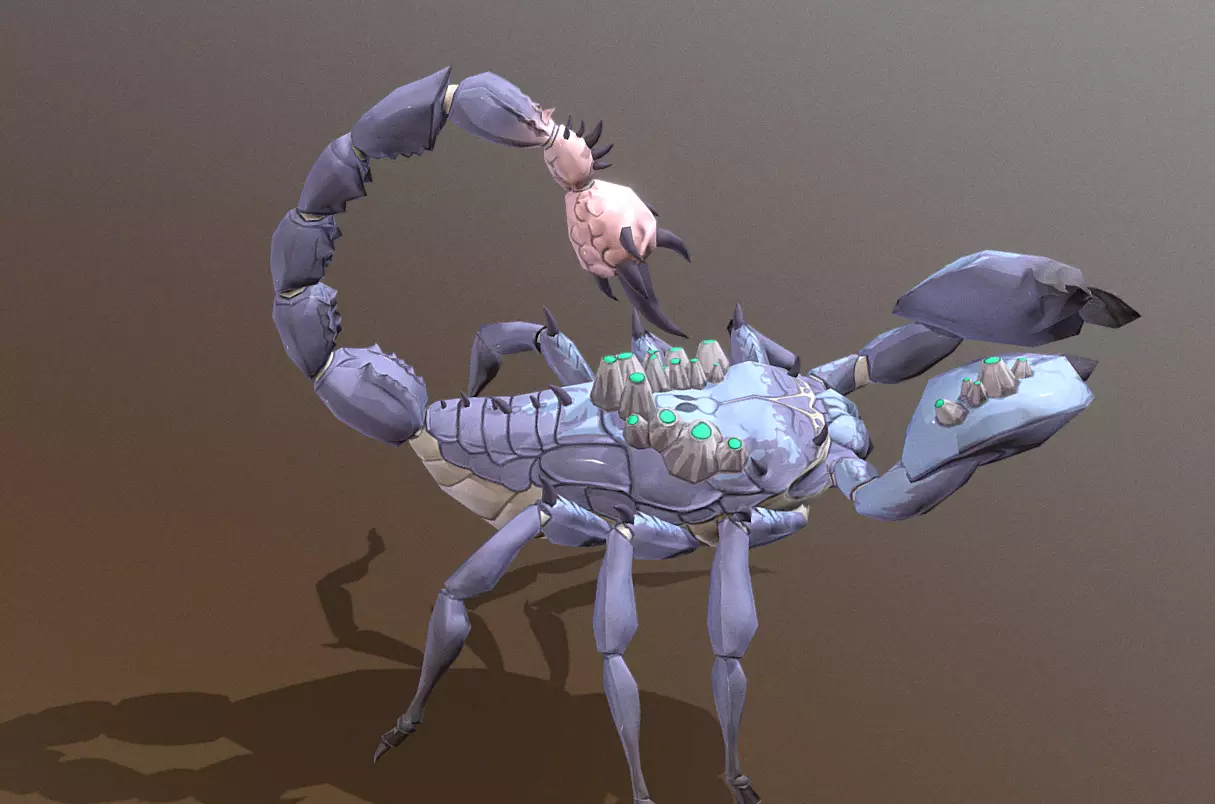 Cyborg Blue Scorpion Triple Attack fbx png 3D model_2