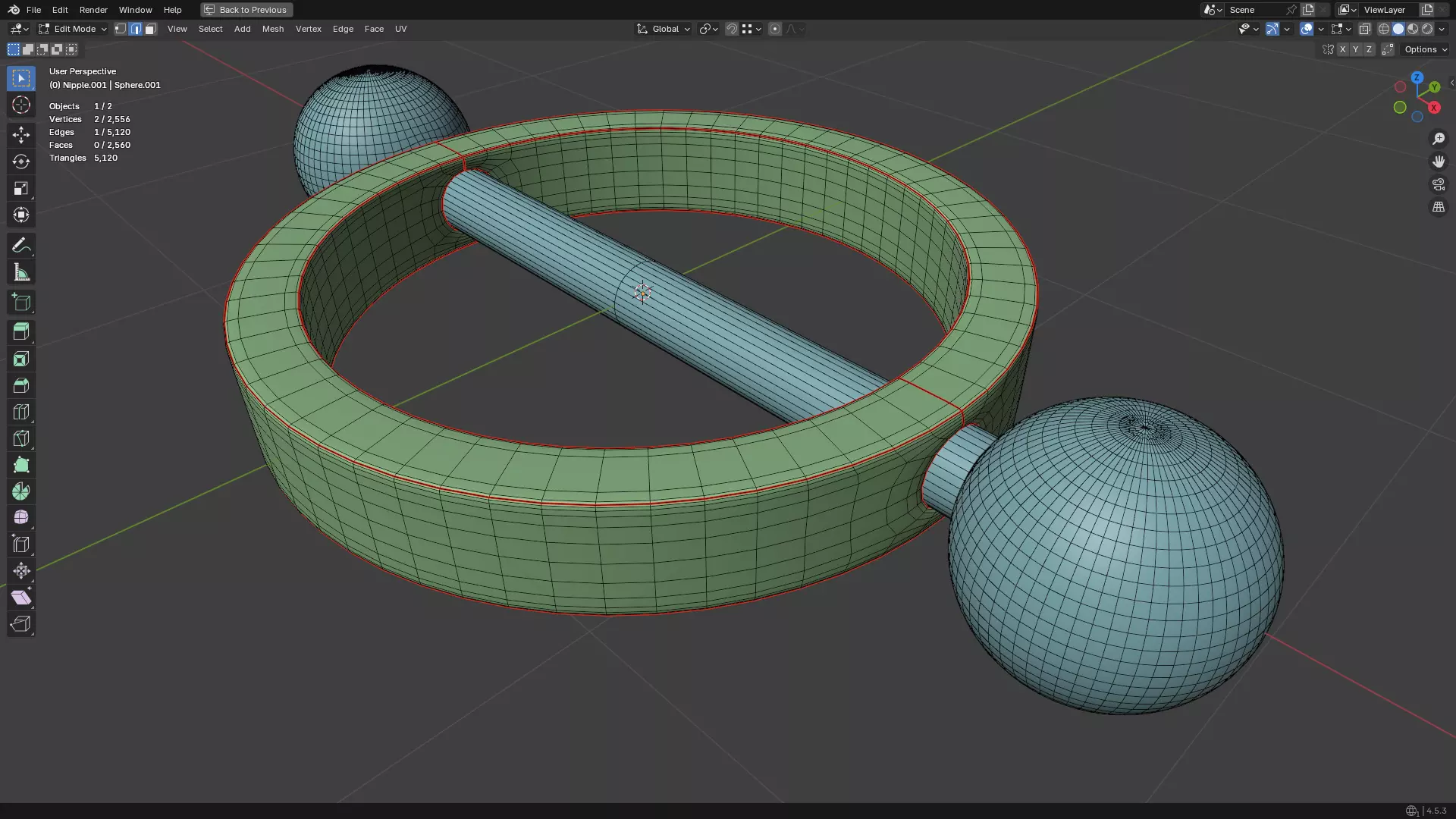 Nipple Piercing PBR 3D model_36