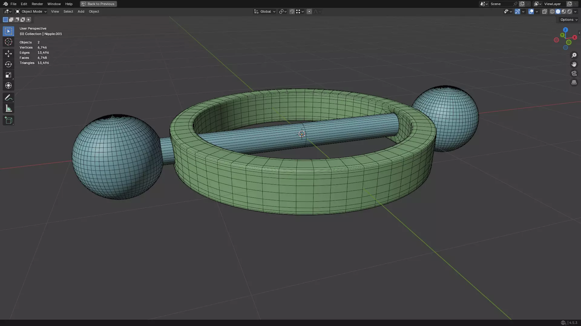 Nipple Piercing PBR 3D model_34