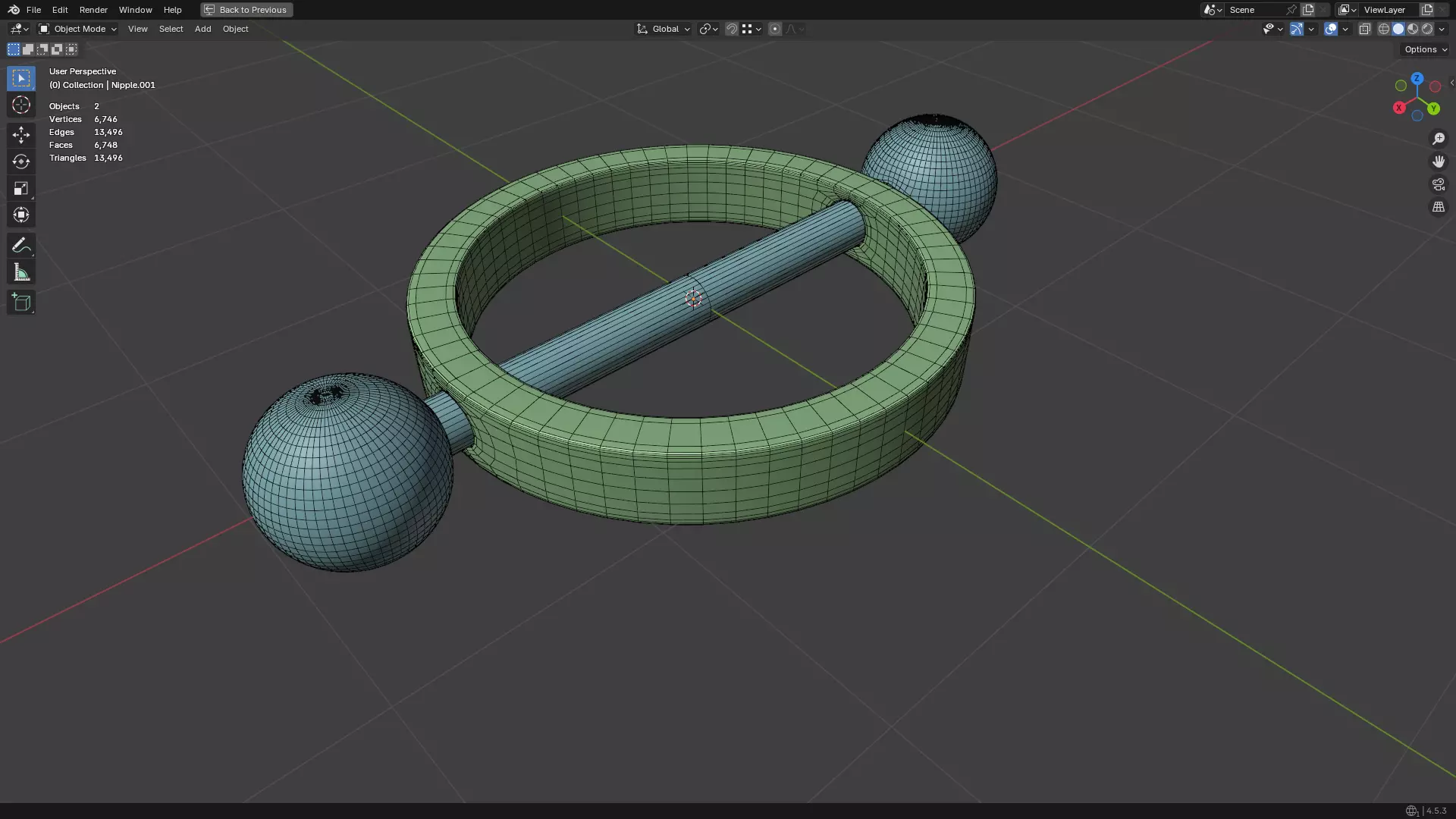 Nipple Piercing PBR 3D model_33