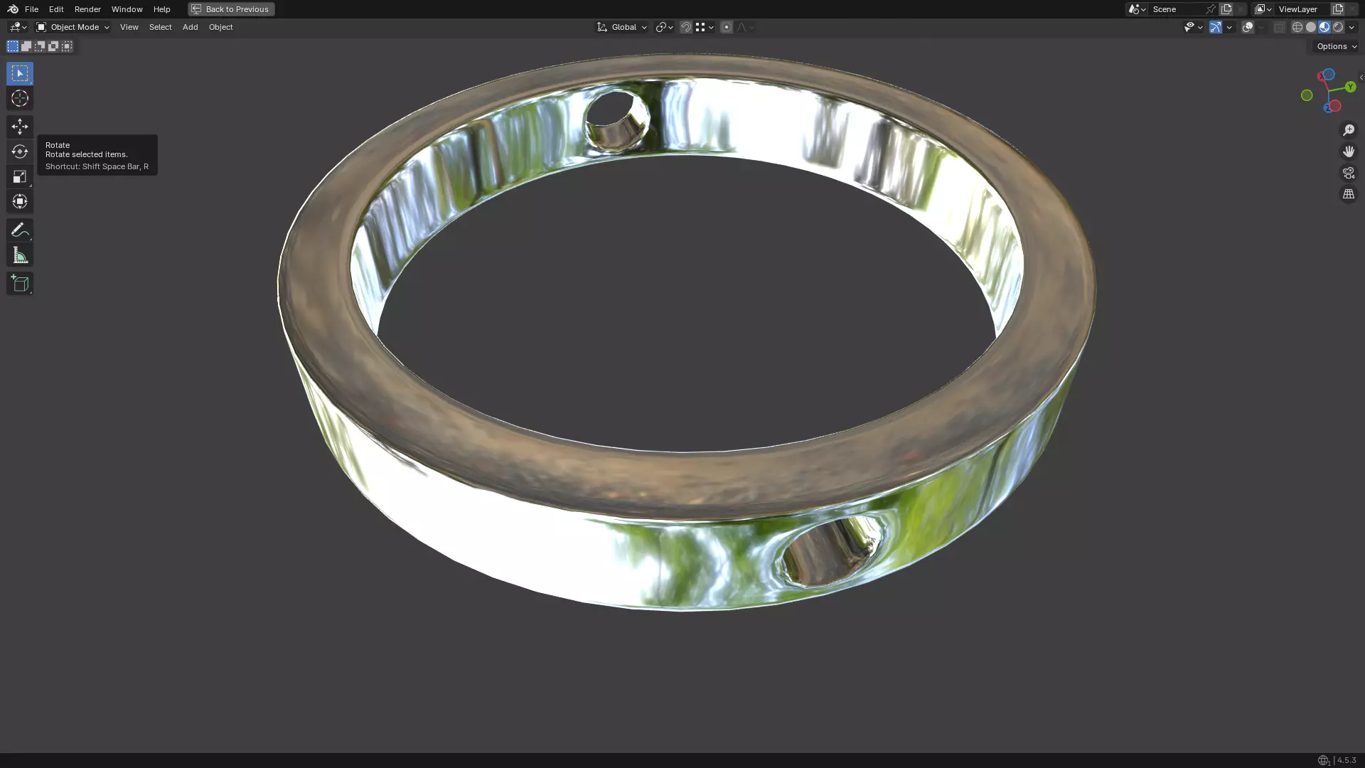 Nipple Piercing PBR 3D model_28