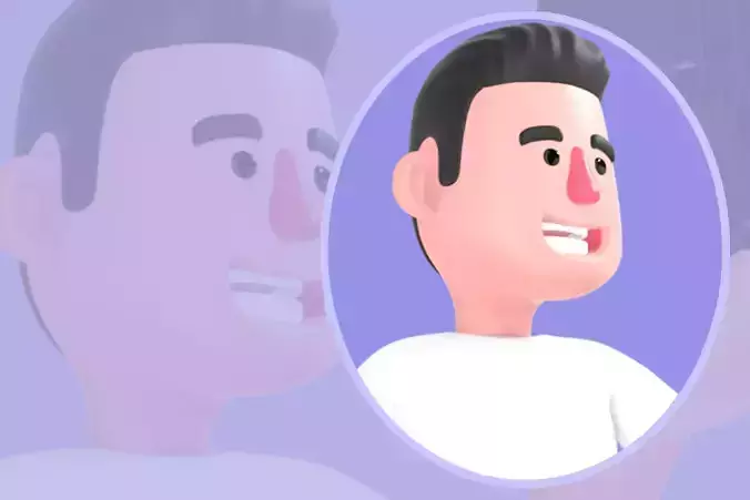 Stylized 3D Male Photographer Character - Cartoon Videographer