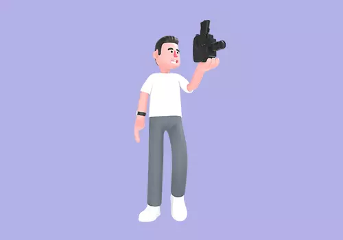 Stylized 3D Male Photographer Character - Cartoon Videographer 3D model_1