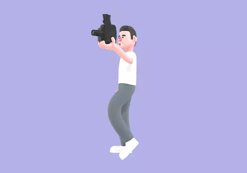 Stylized 3D Male Photographer Character - Cartoon Videographer 3D model_2