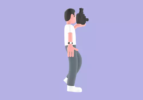 Stylized 3D Male Photographer Character - Cartoon Videographer 3D model_4