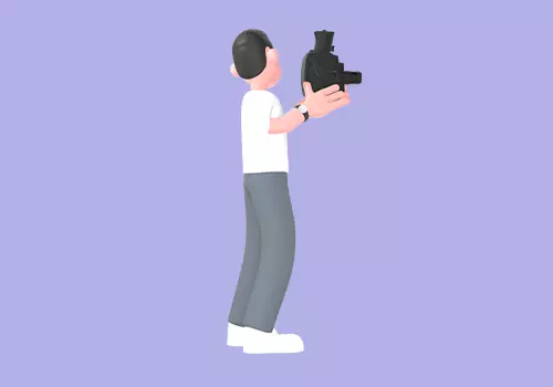 Stylized 3D Male Photographer Character - Cartoon Videographer 3D model_3