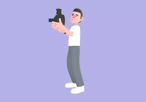 Stylized 3D Male Photographer Character - Cartoon Videographer 3D model_1