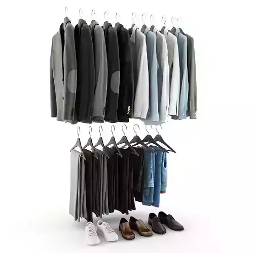 Set of Clothes and Shoes 3D model