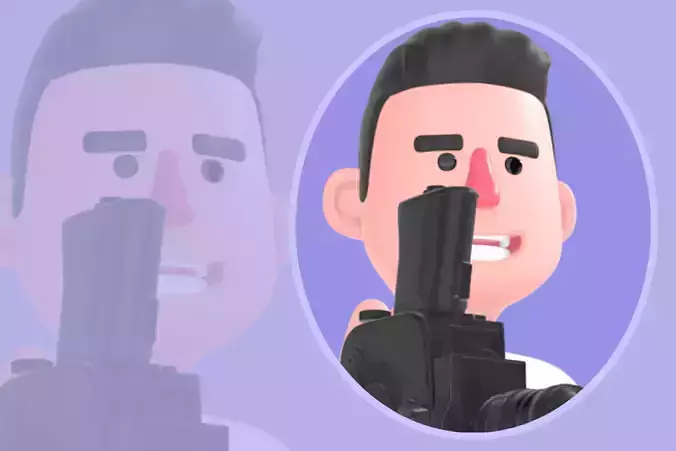 Stylized 3D Male Photographer Character - Cartoon Cameraman Walk 3D model