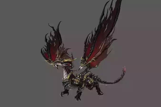 Mount - Flying Type 19 Low-poly 3D model Mount - Flying Type 19 Low-poly 3D model