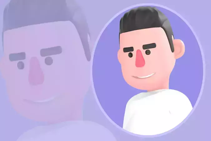 Stylized 3D Male Photographer Character - Cartoon Reading Paper