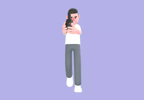 Stylized 3D Male Photographer Character-Cartoon Filming Forward 3D model_1