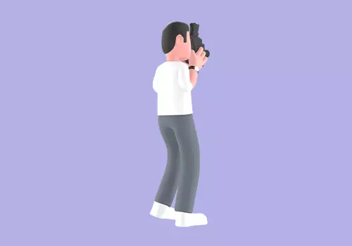 Stylized 3D Male Photographer Character - Cartoon Filming Scene 3D model_4