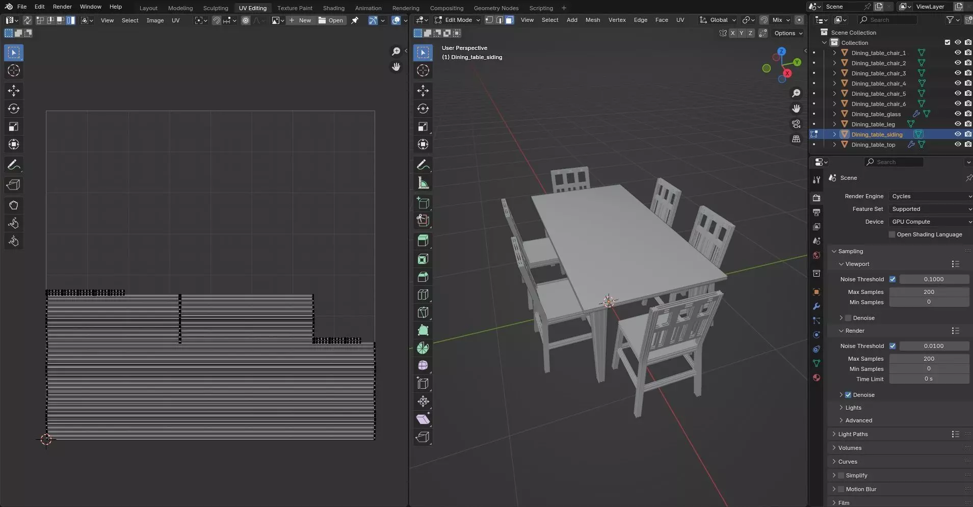 Dining set CG7 3D model_13