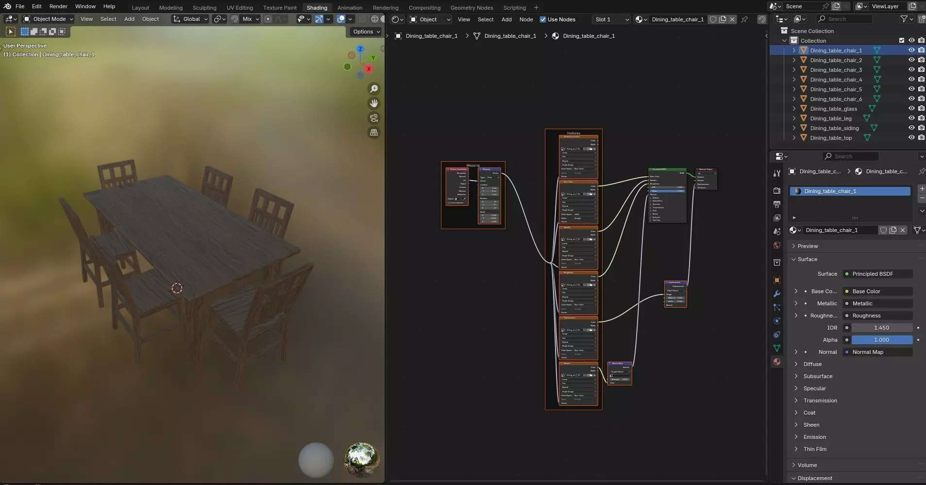 Dining set CG7 3D model_14