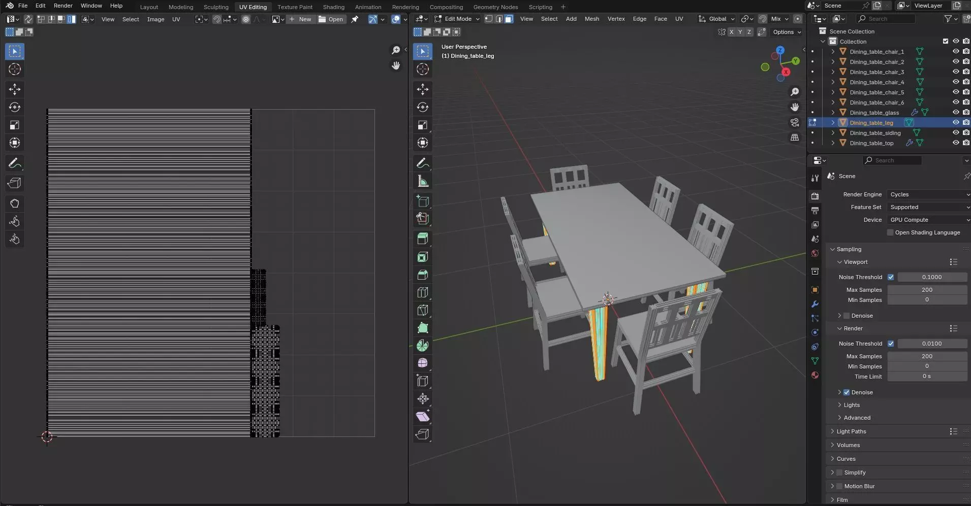 Dining set CG7 3D model_12