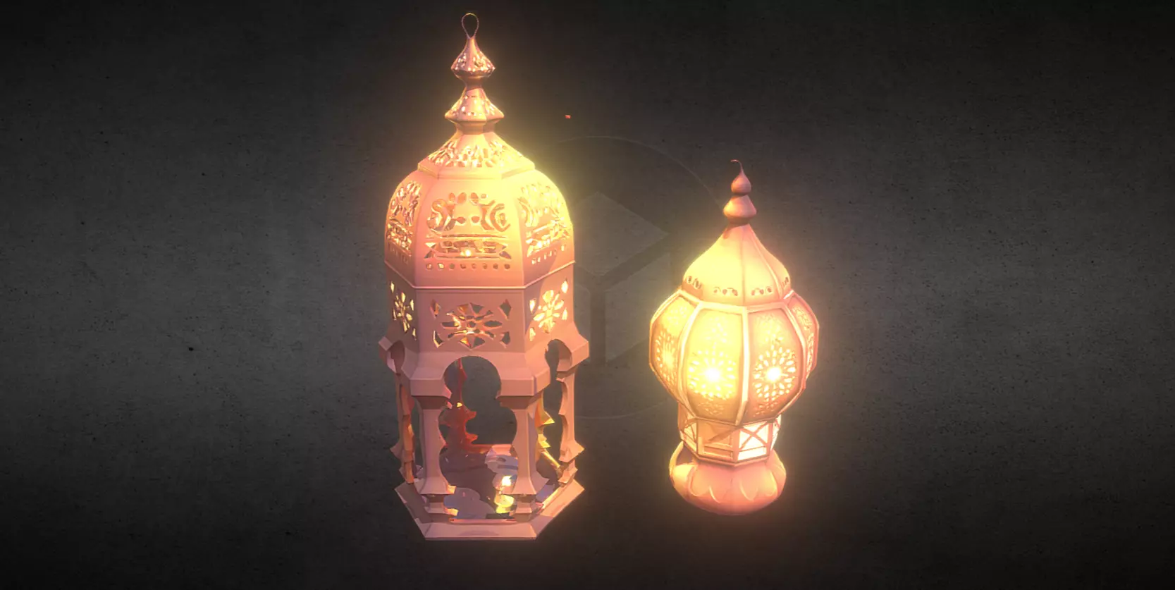 ornate lamps  3D model_1