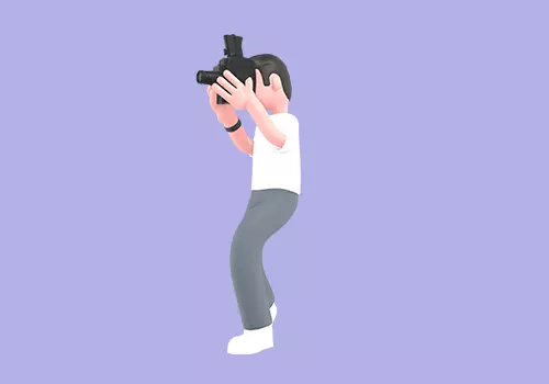 Stylized 3D Male Photographer Character - Cartoon Cameraman 3D model_2