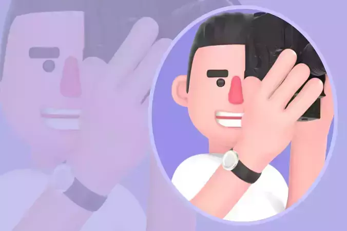 Stylized 3D Male Photographer Character - Cartoon Cameraman