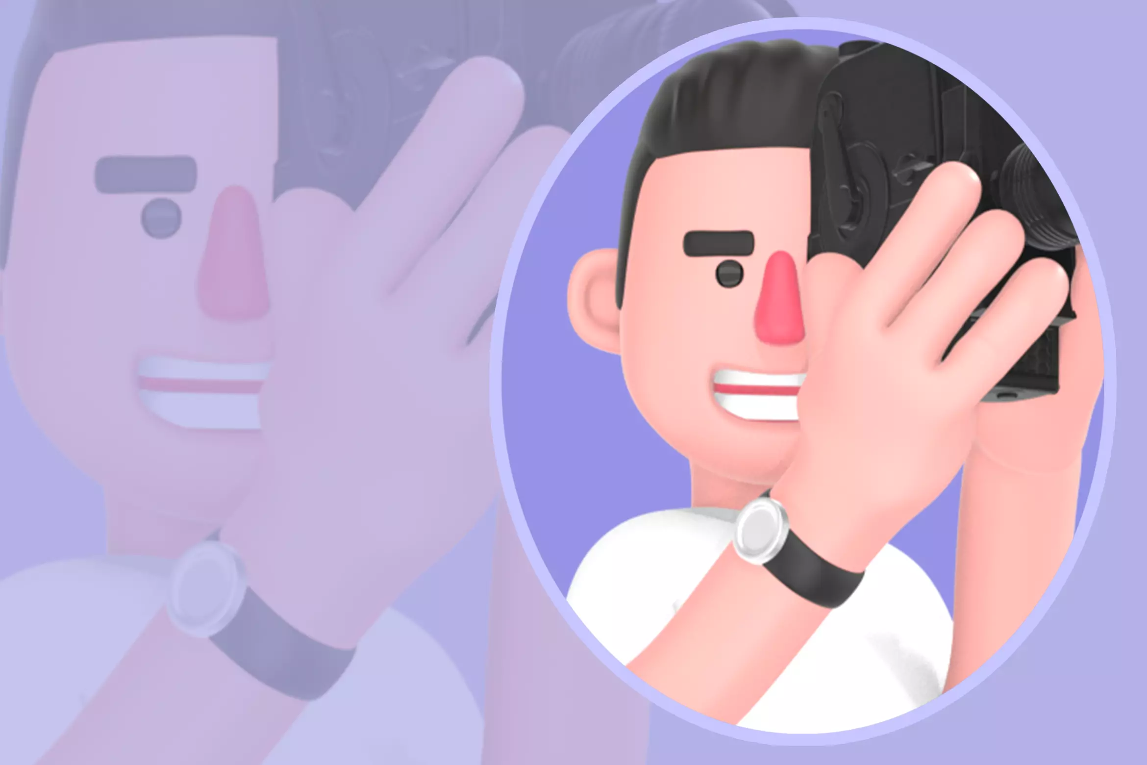 Stylized 3D Male Photographer Character - Cartoon Cameraman 3D model_0