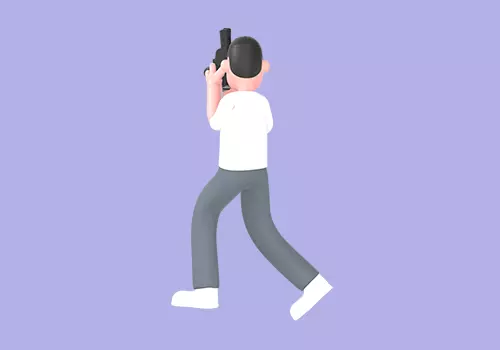 Stylized 3D Male Photographer Character - Cartoon Cameraman 3D model_3