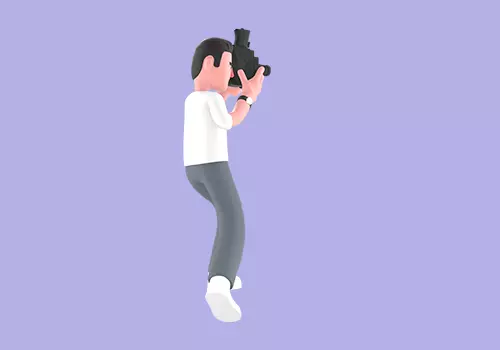 Stylized 3D Male Photographer Character - Cartoon Cameraman 3D model_4