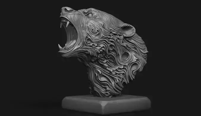 Stylized Bear Bust