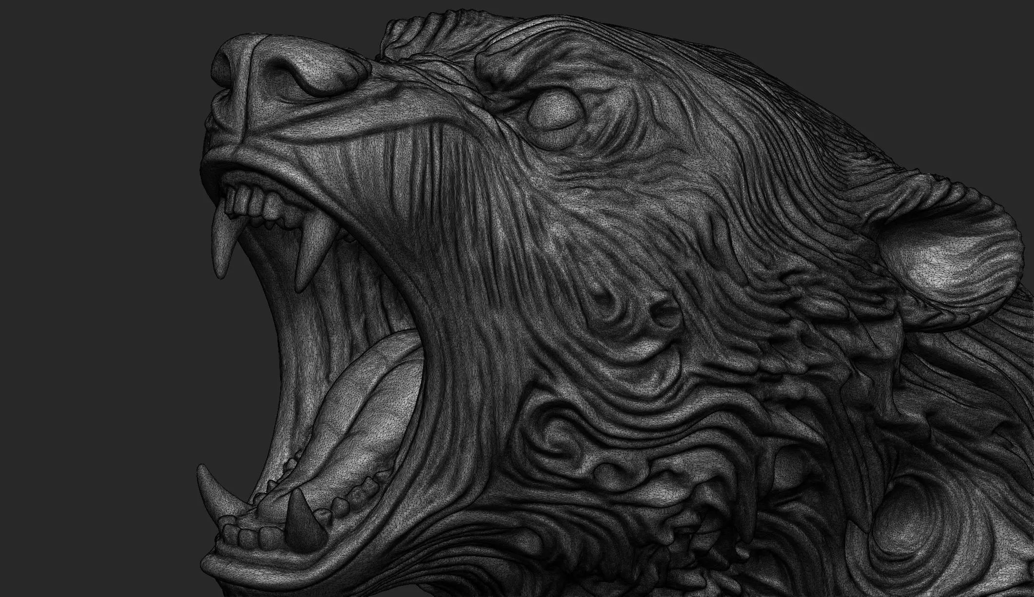 Stylized Bear Bust 3D print model_10