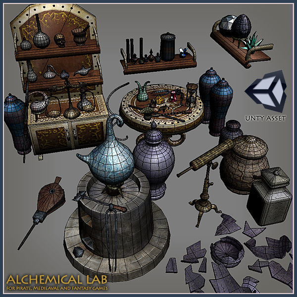 Alchemy Lab Low-poly 3D model_8